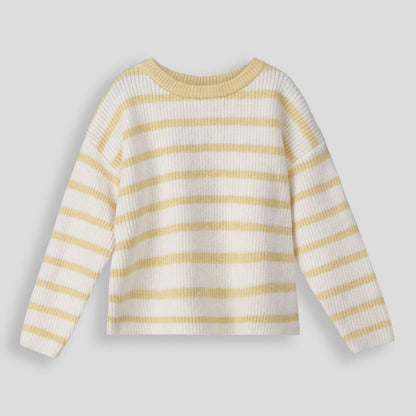 Girls Striped Jumper Yellow