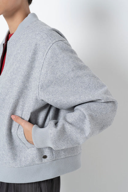 Melton Bomber Jacket Ice Mel