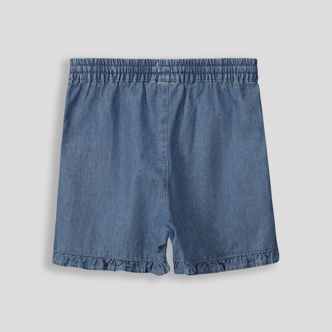 Girls Pull-On Shorts Mid Wash