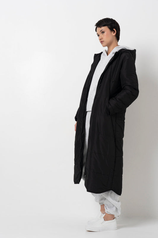 Long Puffer Jacket Black