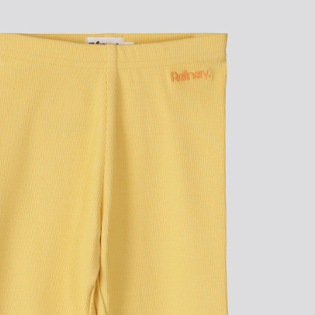 Girls Ribbed Leggings Yellow