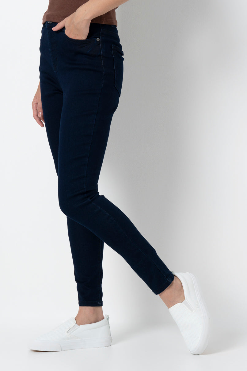 Rf09 Hi Waisted Skinny Jeans Dark Wash