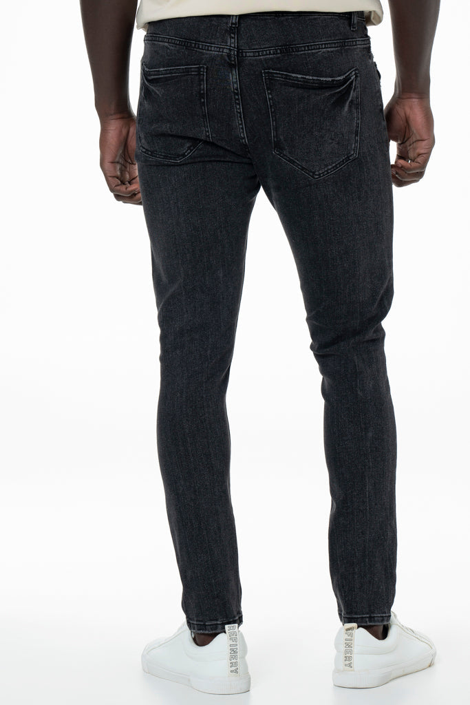 Rf10 Rip & Repair Skinny Denim Jeans Black Wash