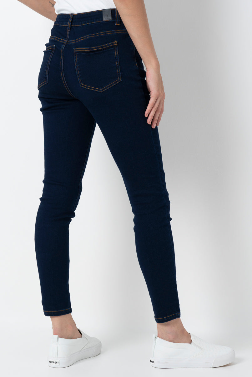 Rf01 Mid Rise Skinny Jeans Dark Wash
