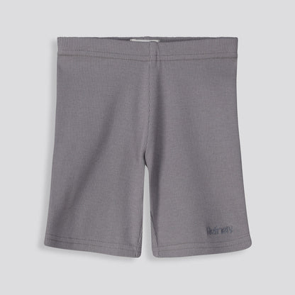 Girls Ribbed Cycle Shorts Charcoal