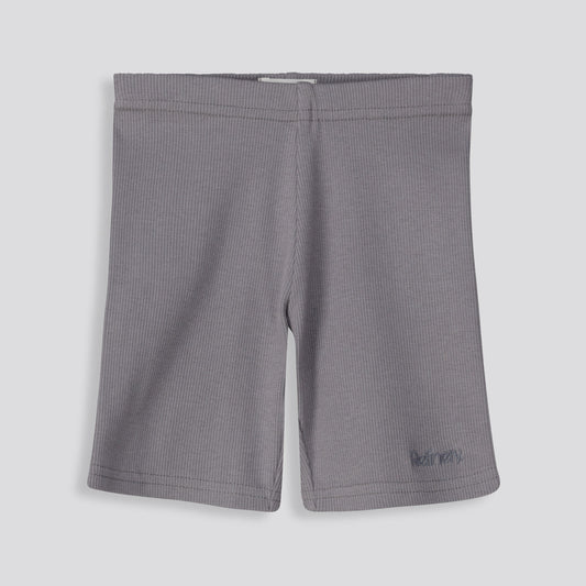 Girls Ribbed Cycle Shorts Charcoal