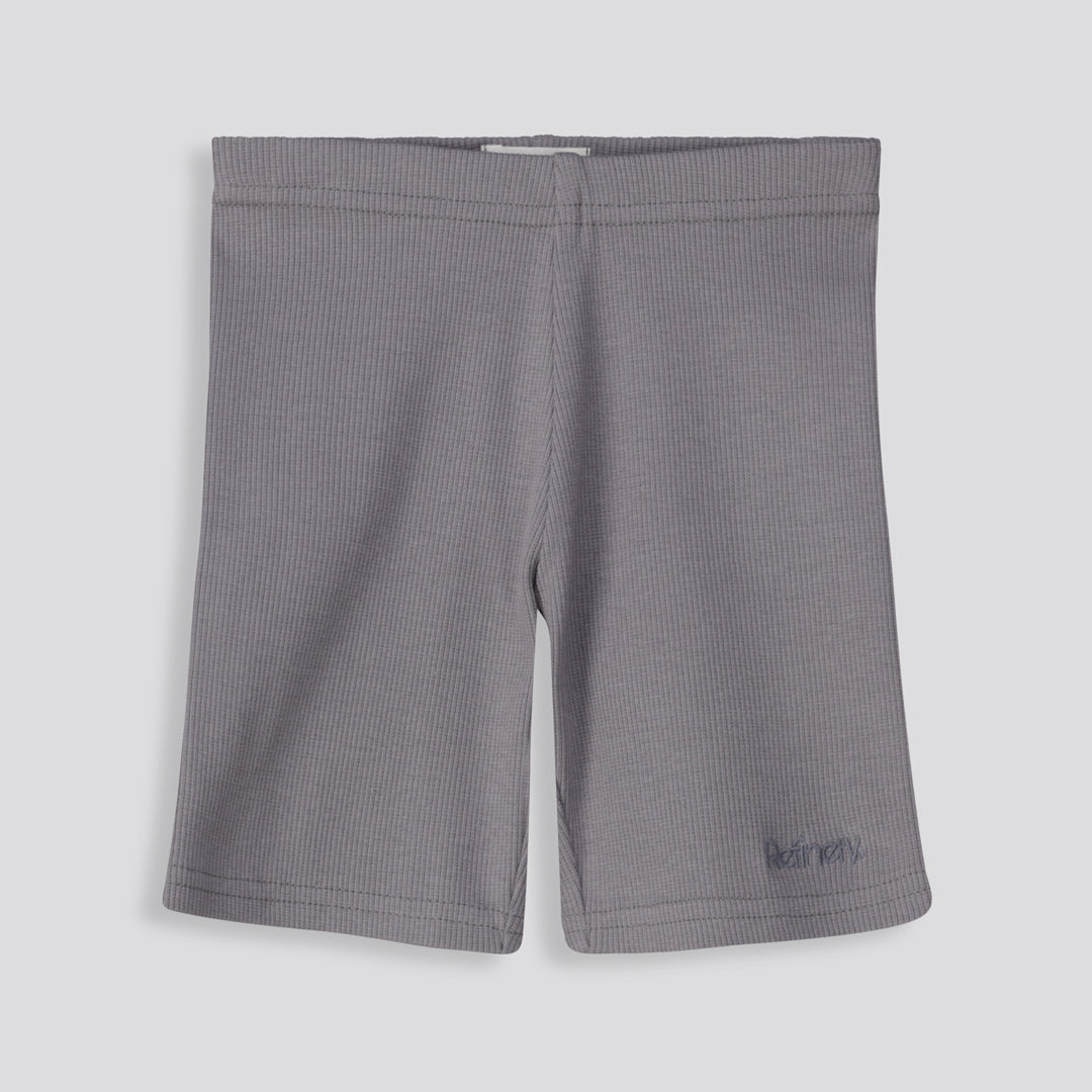 Girls Ribbed Cycle Shorts Charcoal