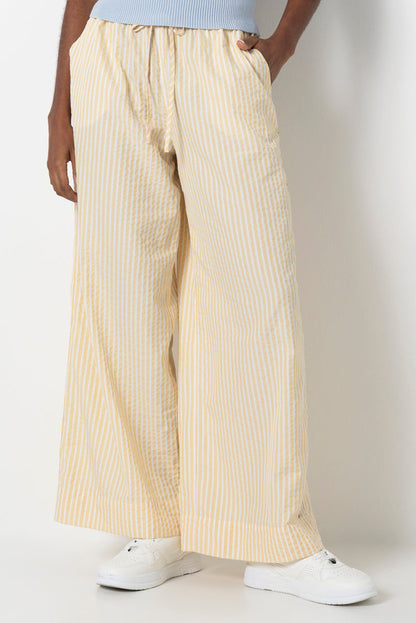 Relaxed Seersucker Pants Yellow