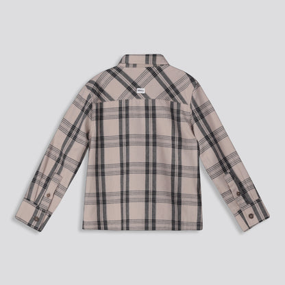 Boys Check Shirt Taupe