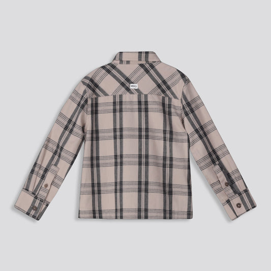Boys Check Shirt Taupe