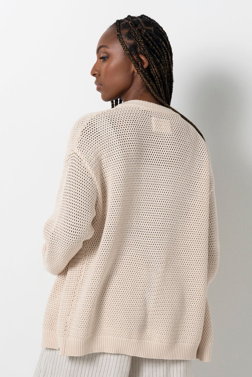 Relaxed Knit Cardigan Natural