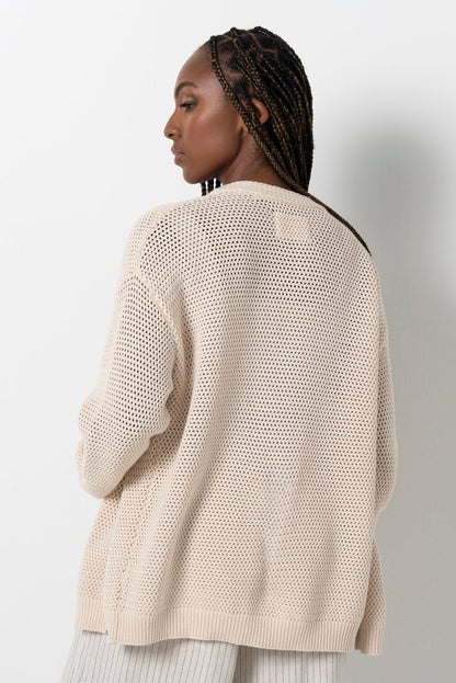Relaxed Knit Cardigan Natural