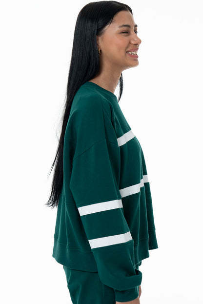 Striped Crewneck Sweatshirt Green