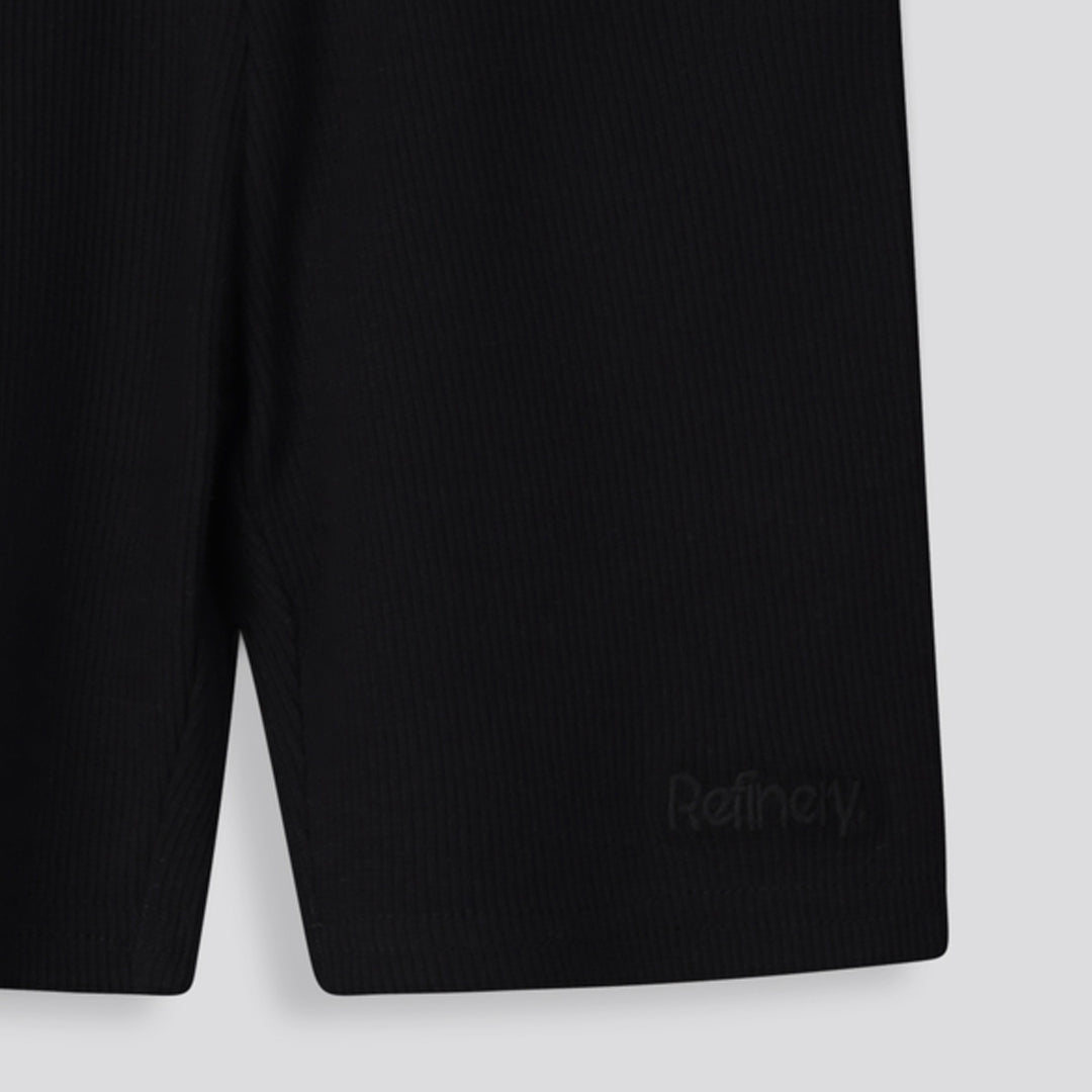 Girls Ribbed Cycle Shorts Black
