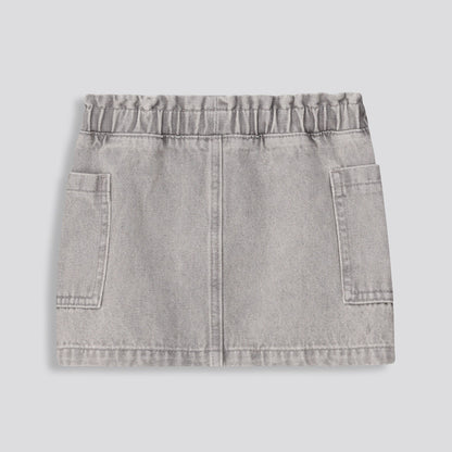 Girls Grey Denim Skirt Grey Wash