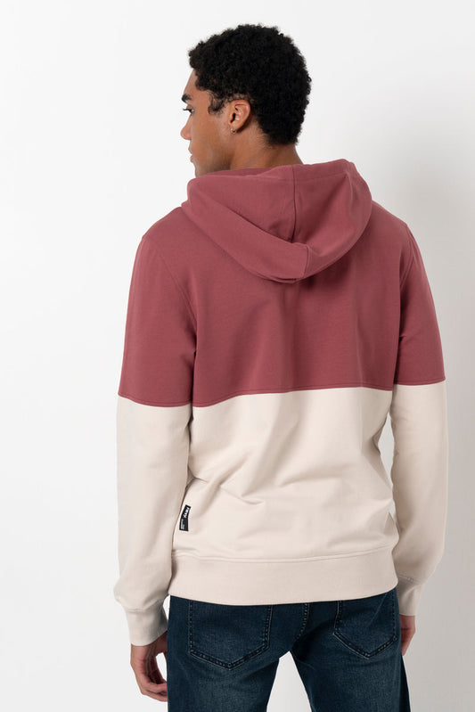 Colorblock Hoodie Wine