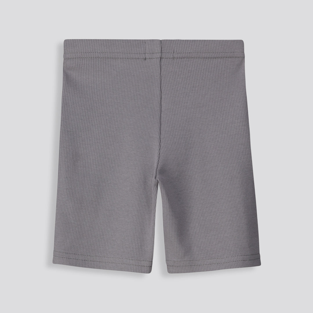 Girls Ribbed Cycle Shorts Charcoal