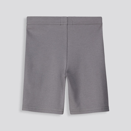 Girls Ribbed Cycle Shorts Charcoal