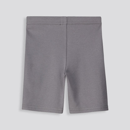 Girls Ribbed Cycle Shorts Charcoal