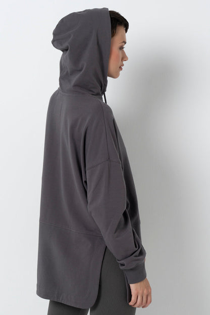 Long Length Hoodie Charcoal