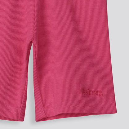 Girls Ribbed Cycle Shorts Pink
