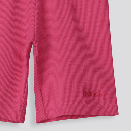 Girls Ribbed Cycle Shorts Pink