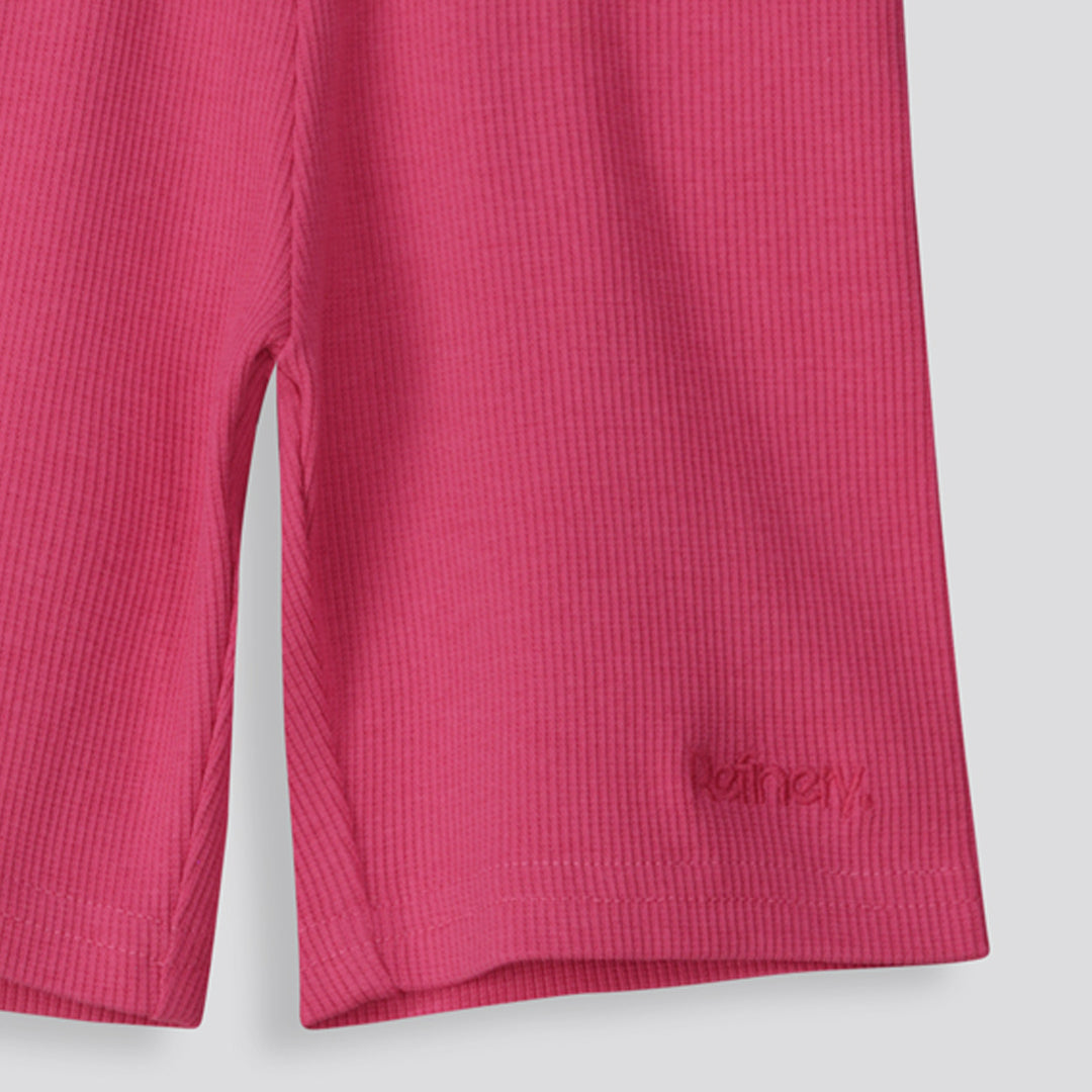 Girls Ribbed Cycle Shorts Pink