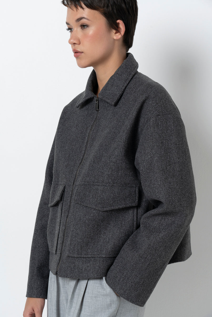 Melton Jacket Charcoal