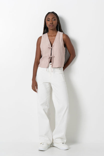 Front Tie Vest Mushroom