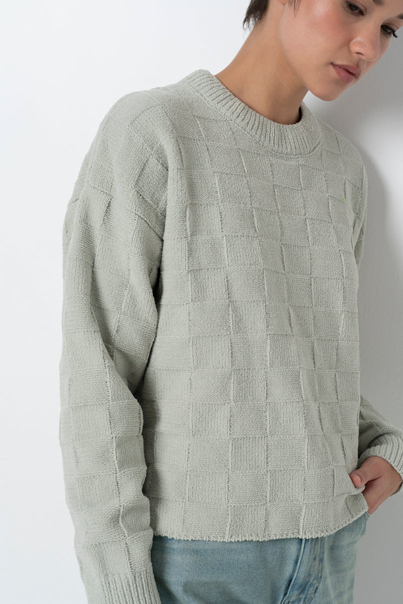 Basket Weave Jumper Sage