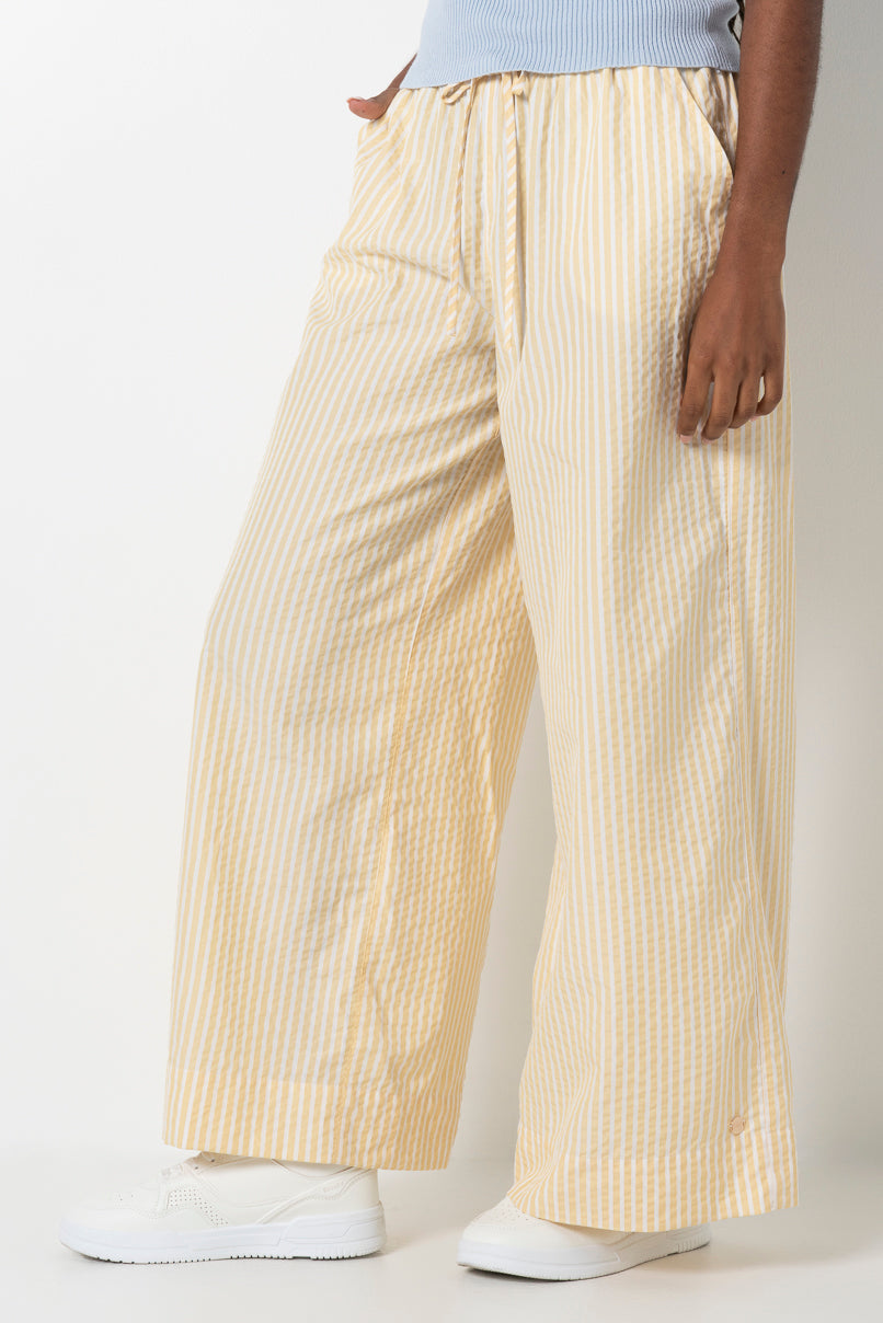 Relaxed Seersucker Pants Yellow