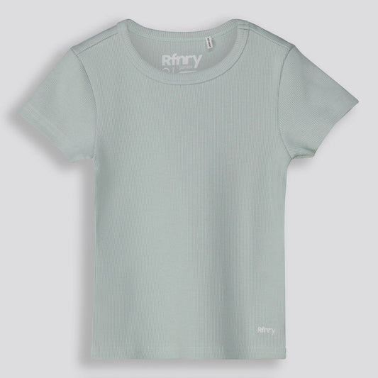 Girls Ribbed Tee Sage