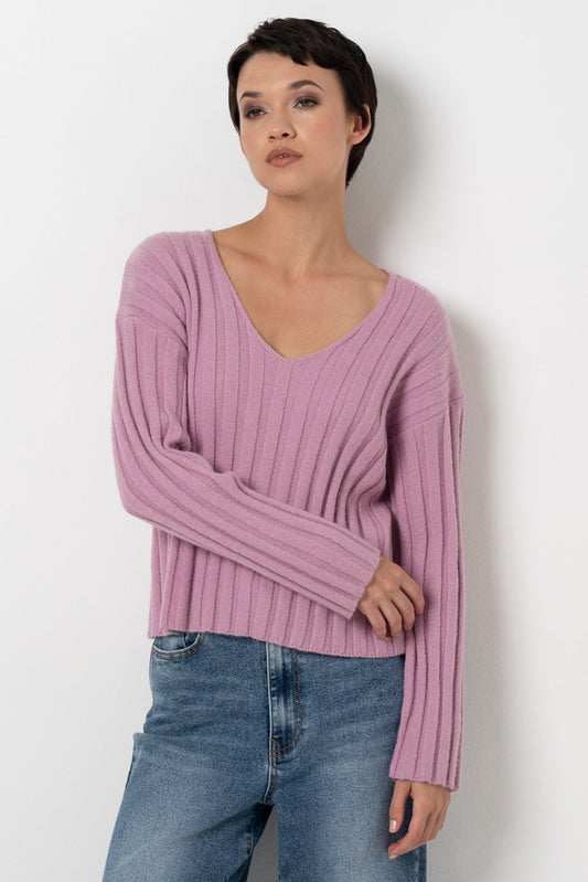 V-Neck Jumper Pink