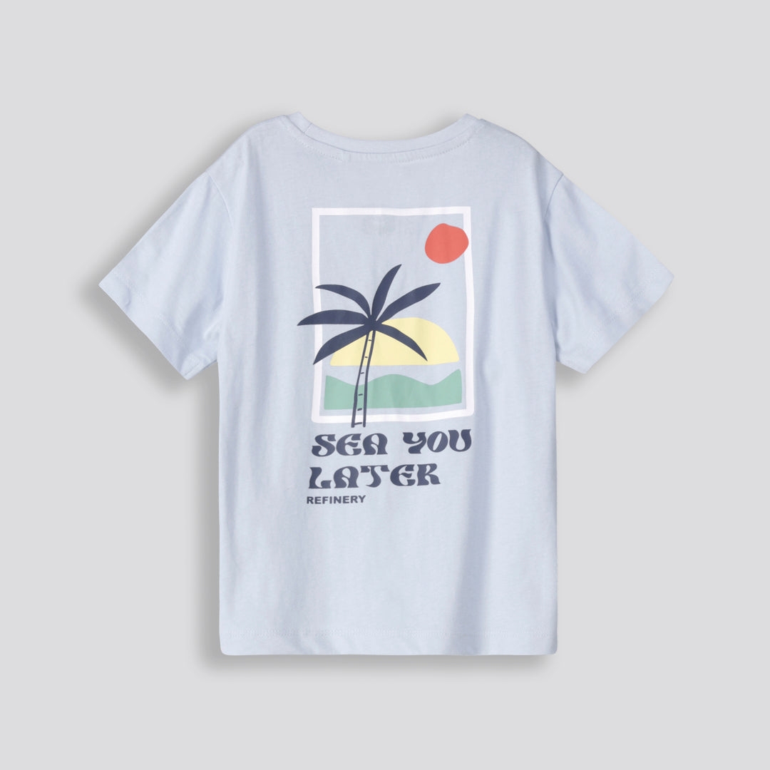 Boys Branded Tee Pale Blue