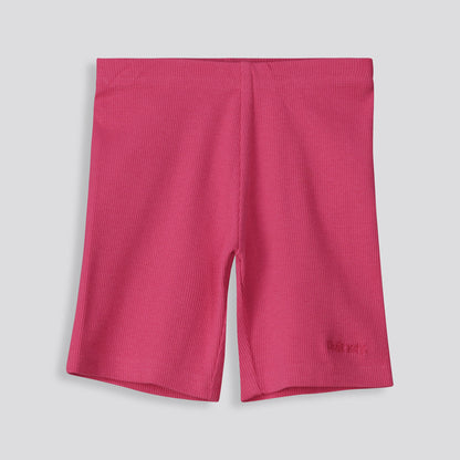Girls Ribbed Cycle Shorts Pink