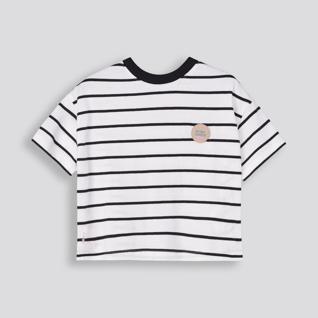 Girls Boxy Tee Multi Stripe