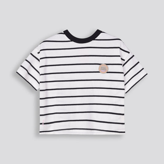 Girls Boxy Tee Multi Stripe