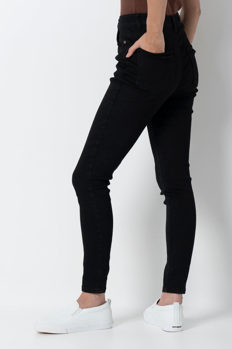 Rf09 Hi Waist Skinny Jean Black