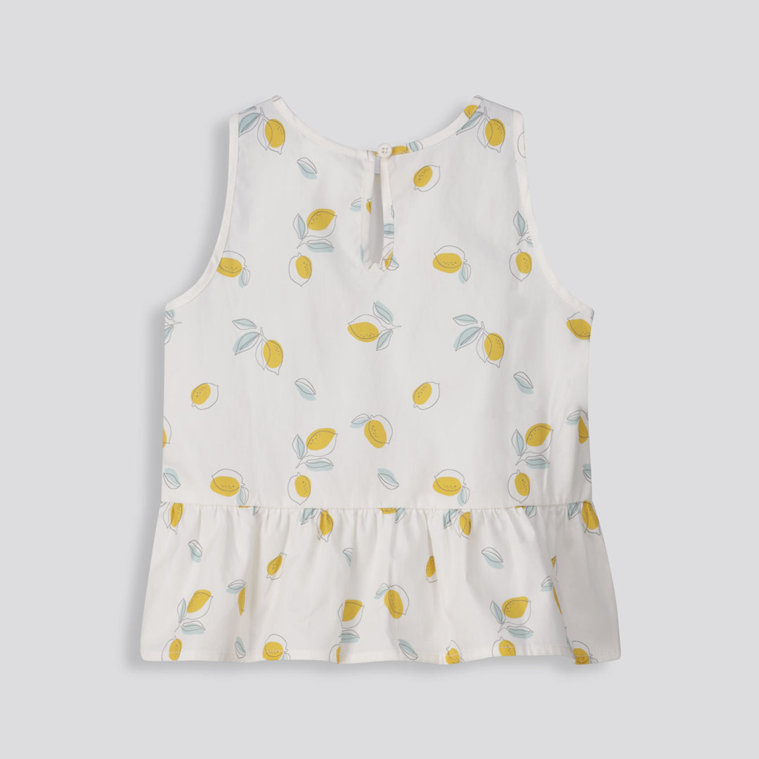 Girls Peplum Tank Top Milk