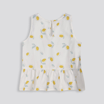 Girls Peplum Tank Top Milk