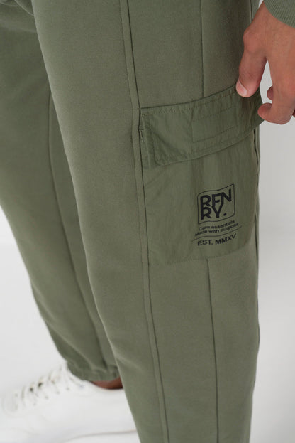 Cargo Pocket Track Pants Olive
