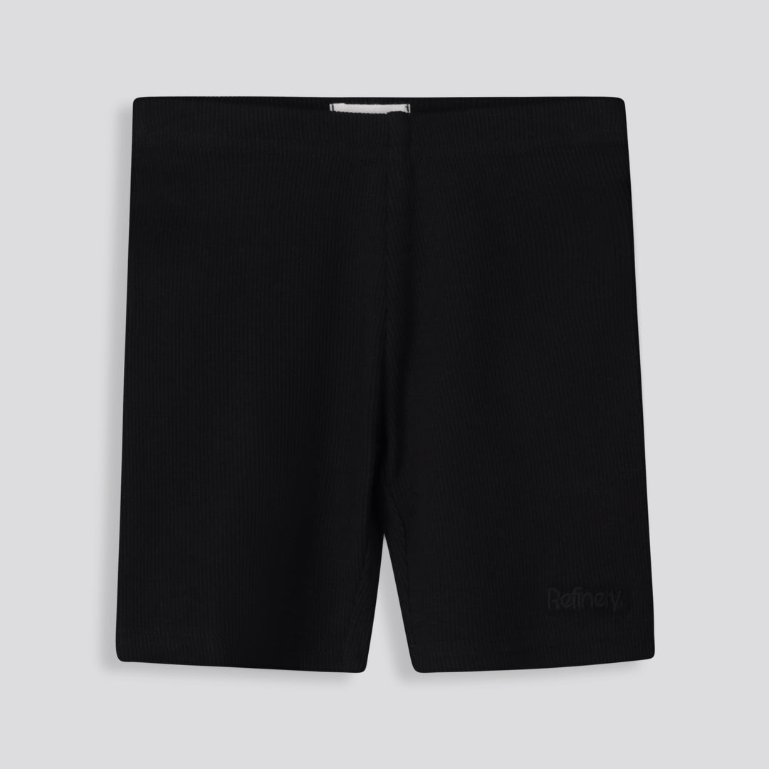 Girls Ribbed Cycle Shorts Black
