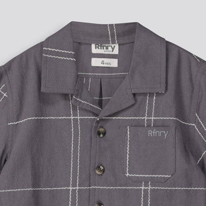 Boys Printed Shirt Charcoal