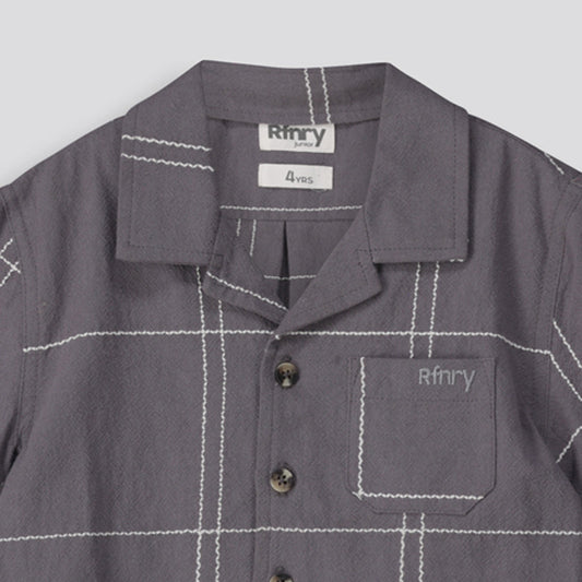 Boys Printed Shirt Charcoal