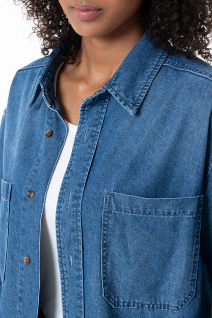 Unisex Denim Shirt Mid Wash