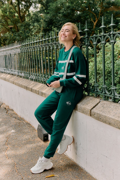 Striped Crewneck Sweatshirt Green