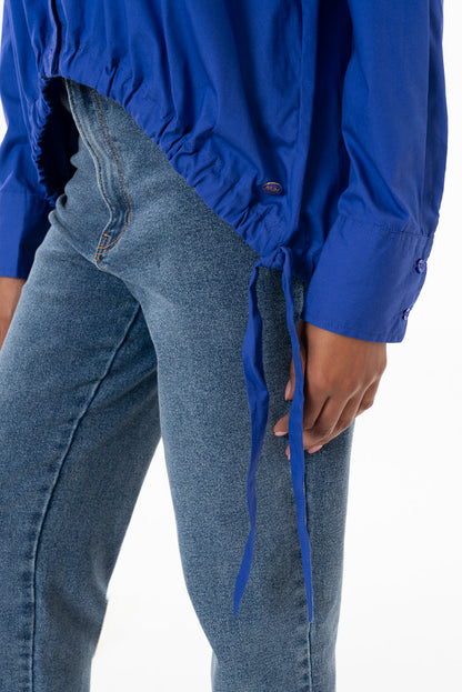 Drawstring Shirt Blue