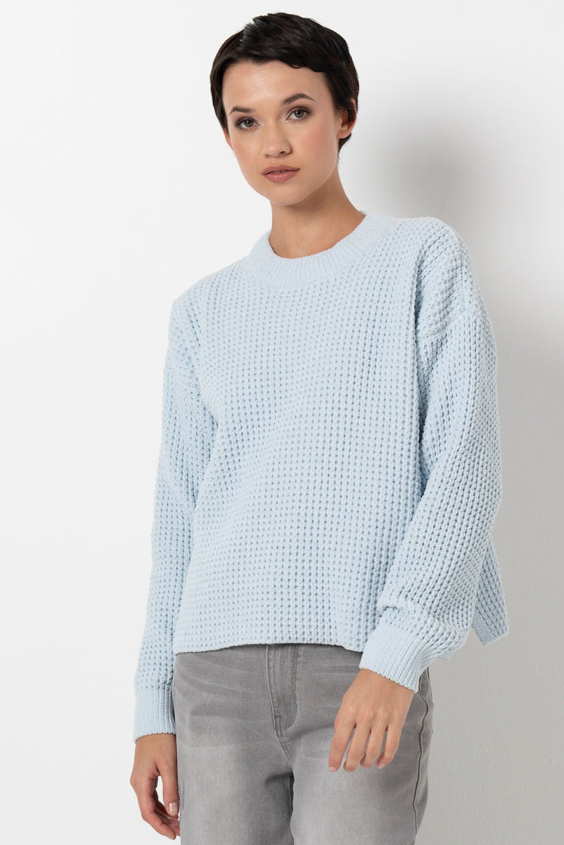 Chenille Waffle Jumper Blue