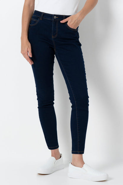 Rf01 Mid Rise Skinny Jeans Dark Wash