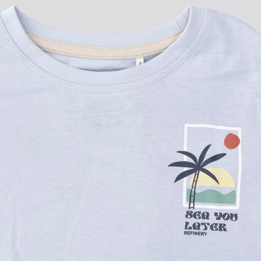 Boys Branded Tee Pale Blue